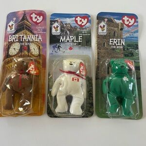 Ty Beanie Babies Britannia, Maple, Erin Trio